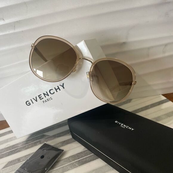 NIB Givenchy GV 7182/G/S Women's Gold Beige Sunglasses - Picture 3 of 9